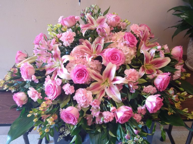 PINK LILY CASKET SPRAY | Summerlin Florist & Gifts