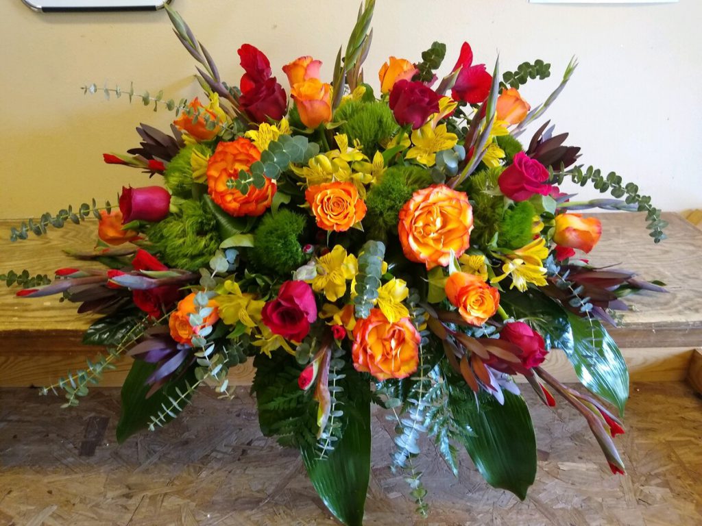 MIXED FLOWER CASKET SPRAY | Summerlin Florist & Gifts