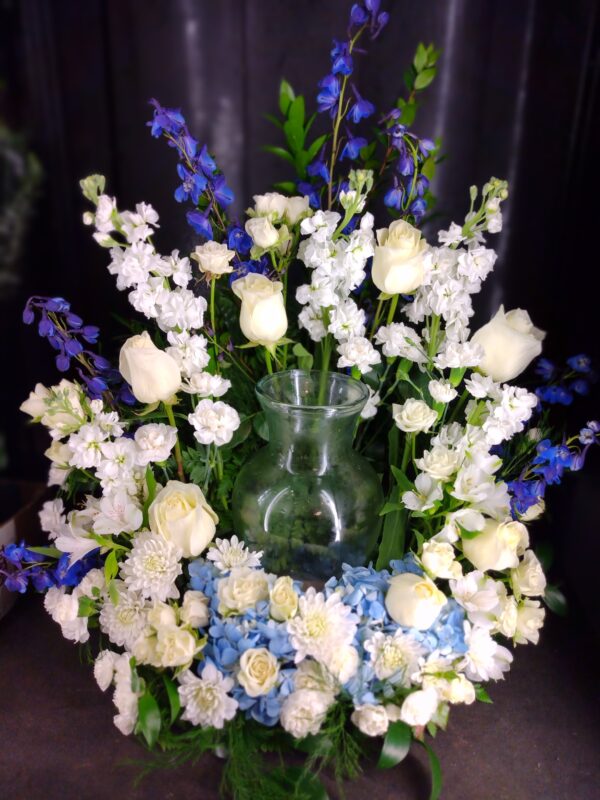 White and Blue Urn Piece